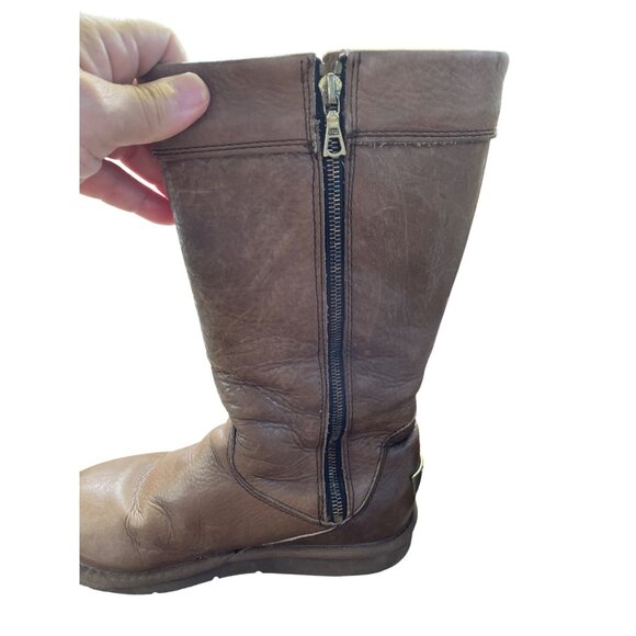 Ugg Australia Womens Brown Mid-Calf Leather sheep  fur Boots Size 7 SKU 8586 - Picture 8 of 15